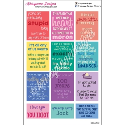 TV Quote Stickers - Gilmore Girls Inspired