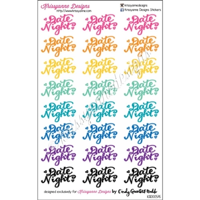 Planner Phrases - Date Night - Bold Rainbow - Set of 24