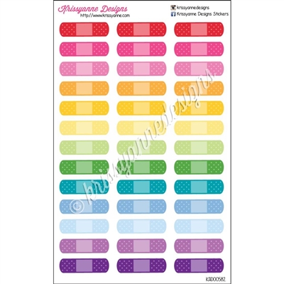 Bandaid Event Stickers - Bold Rainbow - Set of 39