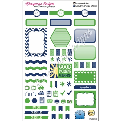 KAD Weekly Planner Set - Navy and Green - Squishy Week