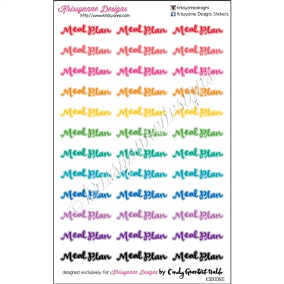 Planner Phrases - Meal Plan - Bold Rainbow - Set of 36
