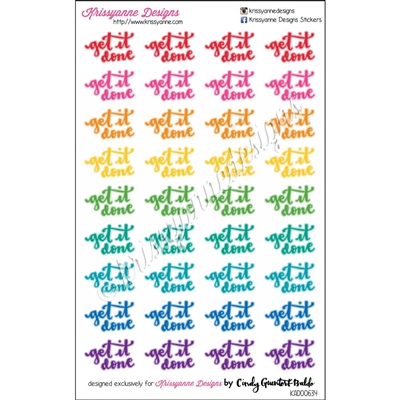 Planner Phrases - Get it Done - Bold Rainbow - Set of 36