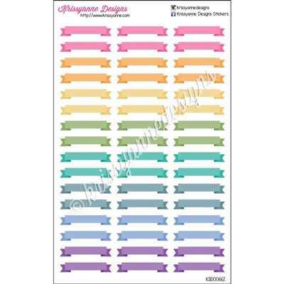 Banner Stickers - Pastel Rainbow - Set of 48