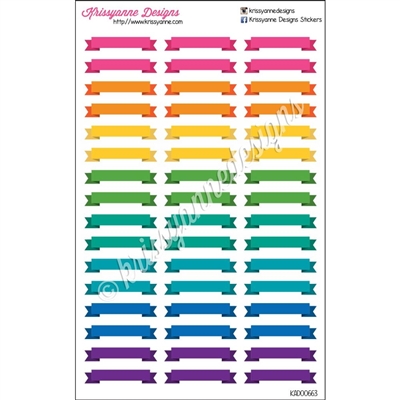 Banner Stickers - Bold Rainbow - Set of 48