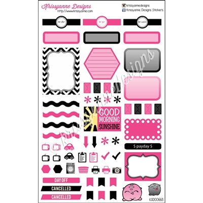 KAD Weekly Planner Set - Black and Hot Pink