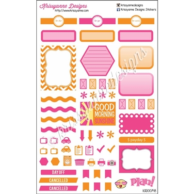 KAD Weekly Planner Set - Orange and Hot Pink