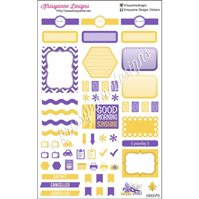 Geaux Wild NOLA Weekly Planner Set - Purple and Gold - Set of 35