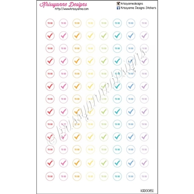 Smaller Round Icons - Dotted Circle To Do - Pastel Rainbow - Set of 104