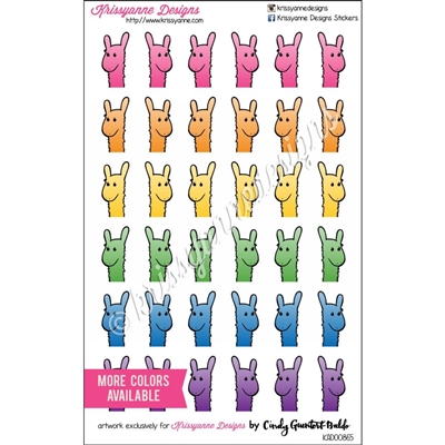 Larger Llama Cutout Icons - Bold Rainbow - Set of 36