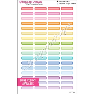 Blank Mini Event Stickers - Pastel Rainbow Overlay - Set of 68