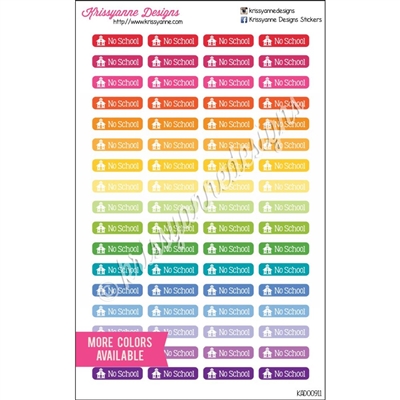 No School Mini Event Stickers - Bold Rainbow - Set of 68