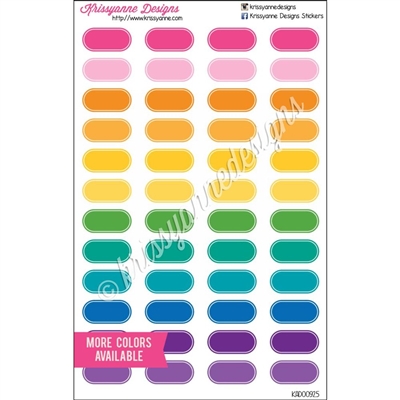 Small Lined Oval Stickers - Bold Rainbow - Set of 60