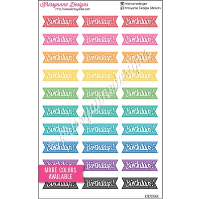 Birthday Flags with Square Edge - Set of 30