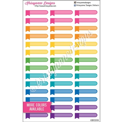 Skinny Rounded Event Stickers with Flag - Rainbow Overlay - Set of 42 - Bold Rainbow