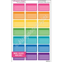 Square Corner Color Block Half Box Checklist - Rainbow with Overlay - Set of 21