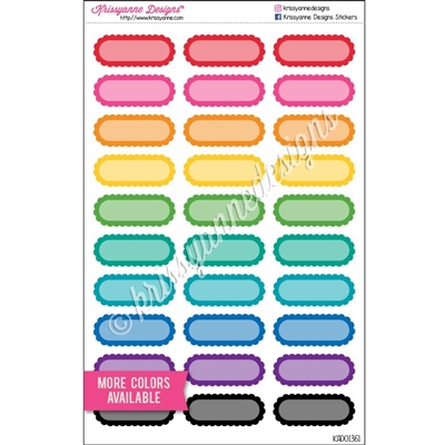 Rounded Scallop Event Stickers - Rainbow with Overlay - Set of 30