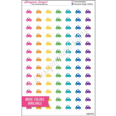 Small Right-Facing Car Cutout Stickers - Set of 91