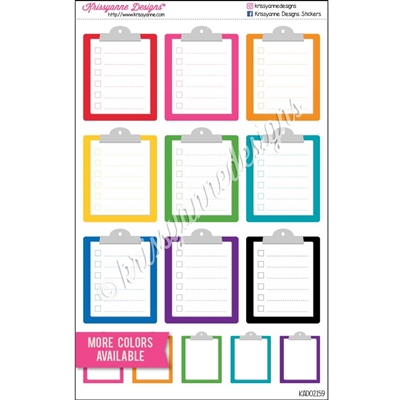 Full Box Clipboard Checklists - Set of 9