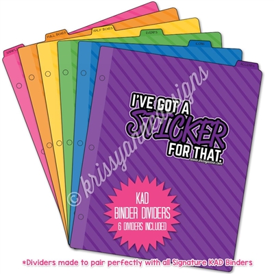 Binder Divider Set - 6 Dividers - Sticker for That