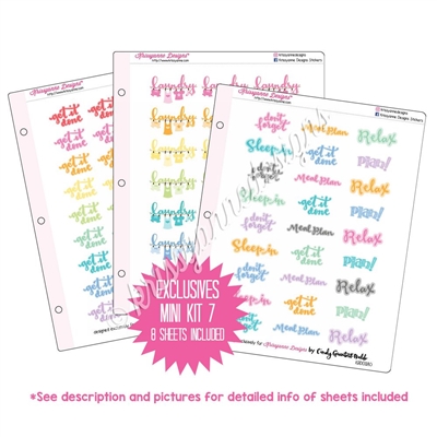 Binder Kit - KAD Exclusives Mini Kit 7 - Pastel Planner Phrases