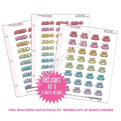 Binder Kit - KAD Exclusives 9 - Pastel Puffy Planner Phrases