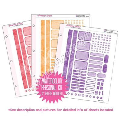 Binder Kit - KAD Personal Planner Kit - Watercolor