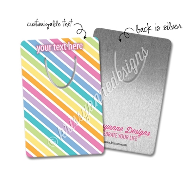 Customized Rectangle Metal Bookmark - Pastel Rainbow Stripes