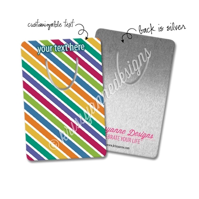 Customized Rectangle Metal Bookmark - Gemtone Stripes