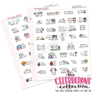 The 2017-2018 Celebrations Collection Add-On: Two-Page Bucket List