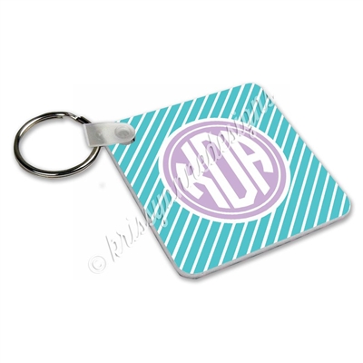 Small Keychain - Solid Stripe Monogram