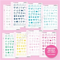 Monochrome Mini Doodle Icon Sampler Bundle - Colorful