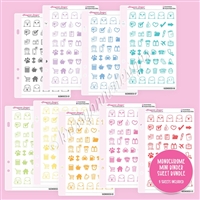 Monochrome Mini Doodle Icon Sampler Bundle - Pastel