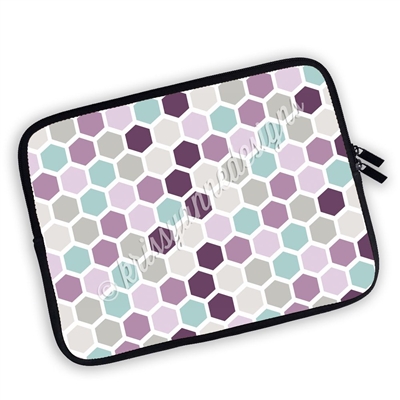 One Sided Zippered Planner Pouch - Hexagons - Purple