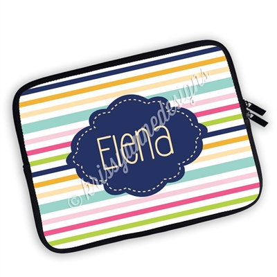 One Sided Zippered Personalized Planner Pouch - Stripes