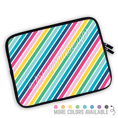 One Sided Zippered Planner Pouch - Rainbow Stripes