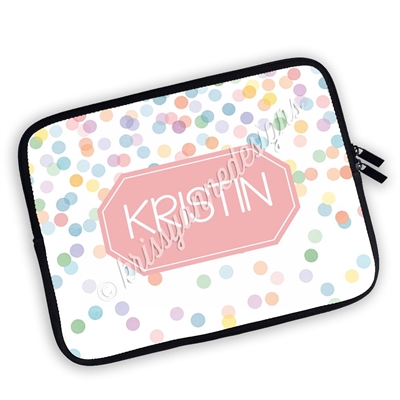 One Sided Zippered Personalized Planner Pouch - Happy Dots