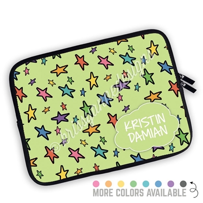 One Sided Zippered Personalized Planner Pouch - Doodle Stars