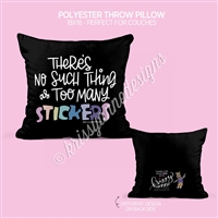 Throw Pillow | Too Many Stickers