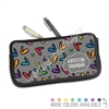 One Sided Zippered Pen Pouch - Doodle Hearts