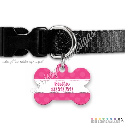 KAD Bone Shaped Pet Tag - Polka Dots