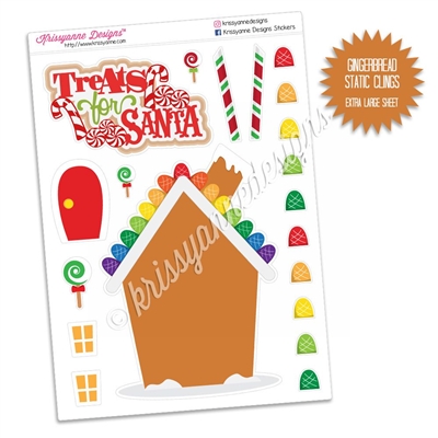 Holiday Static Clings - Gingerbread House