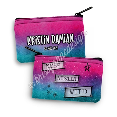Two Sided Zippered Coin Pouch - Keep Austin Wild