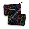 Small Zipper Pouch - Midnight Rainbow Doodle Hearts