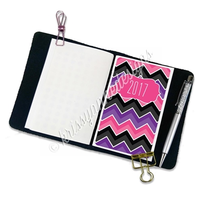 Traveler's Notebook Pocket Decal - Pink Black and Purple Chevron