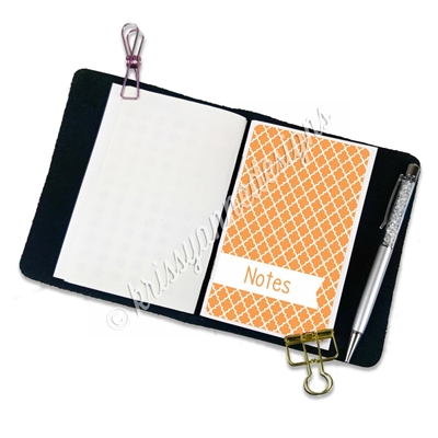 Traveler's Notebook Pocket Decal - Orange Quatrefoil