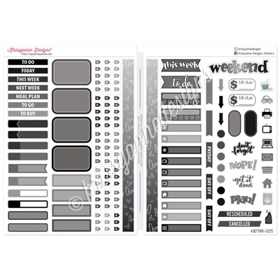 Functional Sampler Set for B6 Traveler's Notebooks - Grayscale