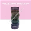 15mm Washi | Black KAD Rainbow Grid