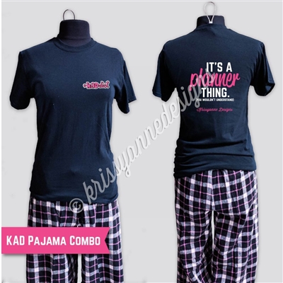 KADdict Wear - Black Planner Thing PJ Combo Set