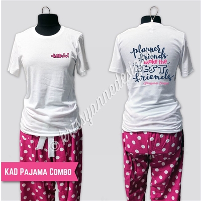 KADdict Wear - White Planner Friends PJ Combo Set