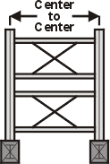 2 Foot Brace Set Arms Uprights on 23 Inch Centers, for 16 to 20 Foot Uprights